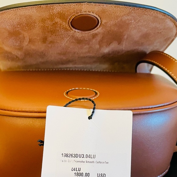 Celine Folco Cuir Triomphe In Smooth Calfskin Tan Bag - Picture 8 of 8